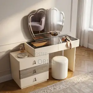 Modern Dressing Table With Mirror – Stylish Vanity With Storage