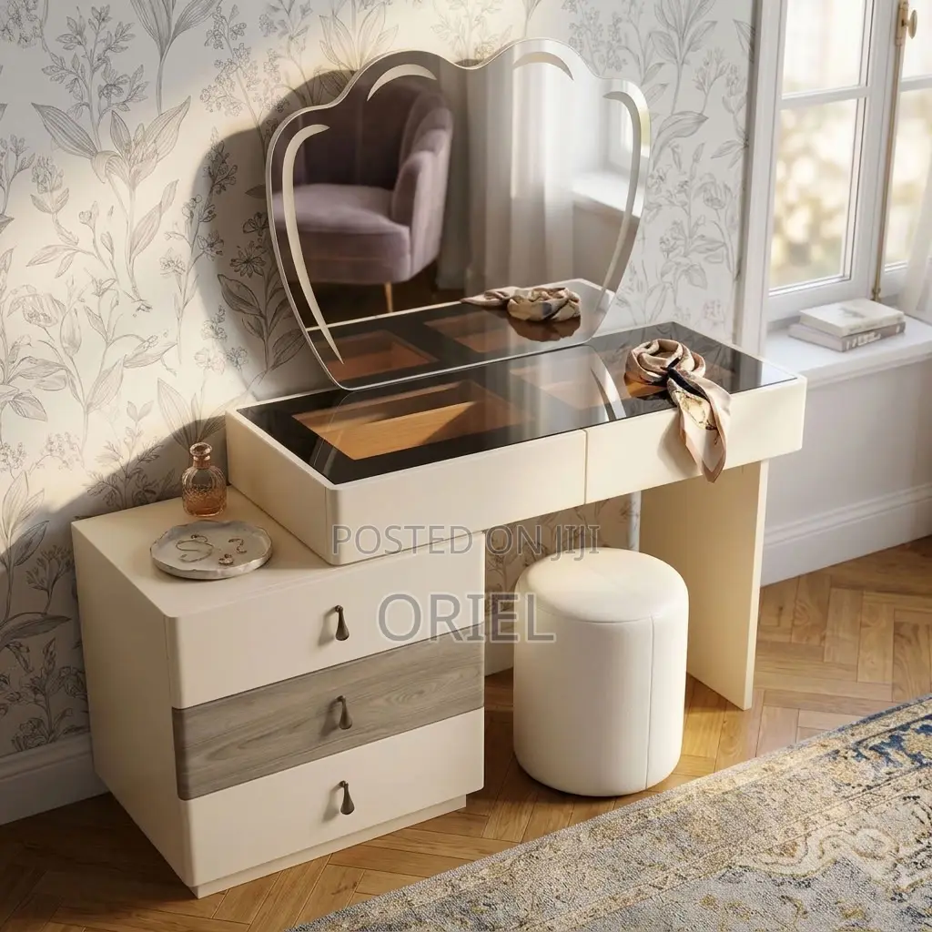Modern Dressing Table With Mirror – Stylish Vanity With Storage