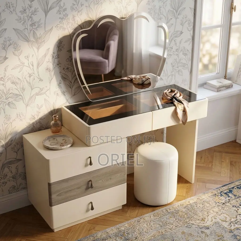 Modern Dressing Table With Mirror – Stylish Vanity With Storage