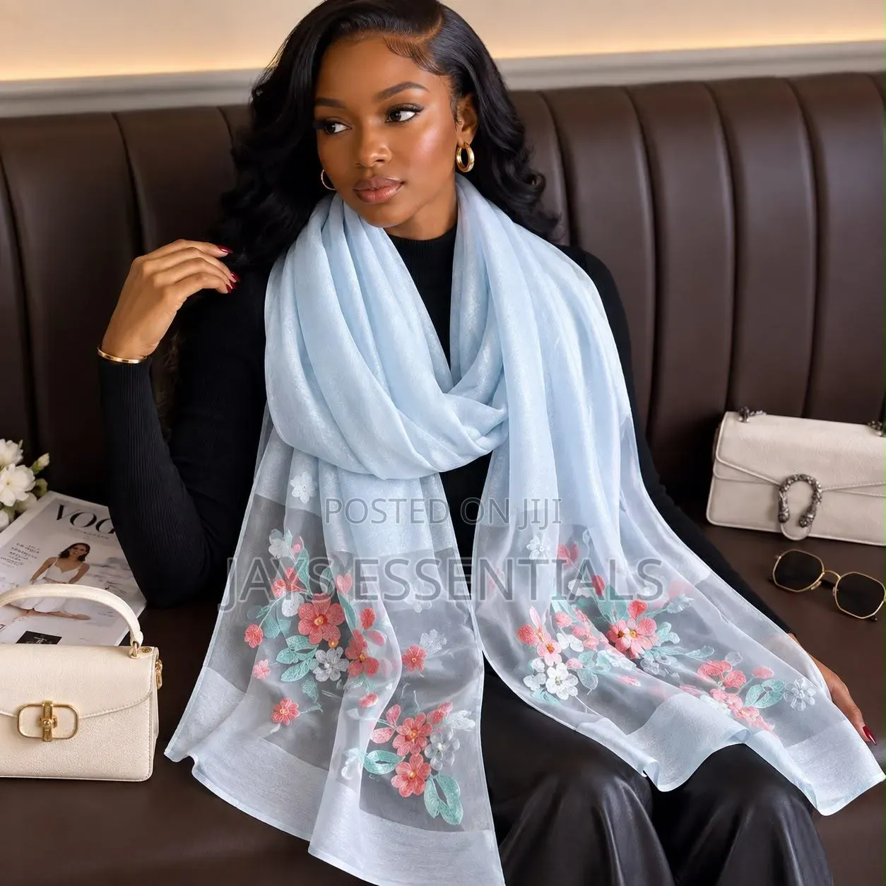 Elegant Embroidered Scarfs