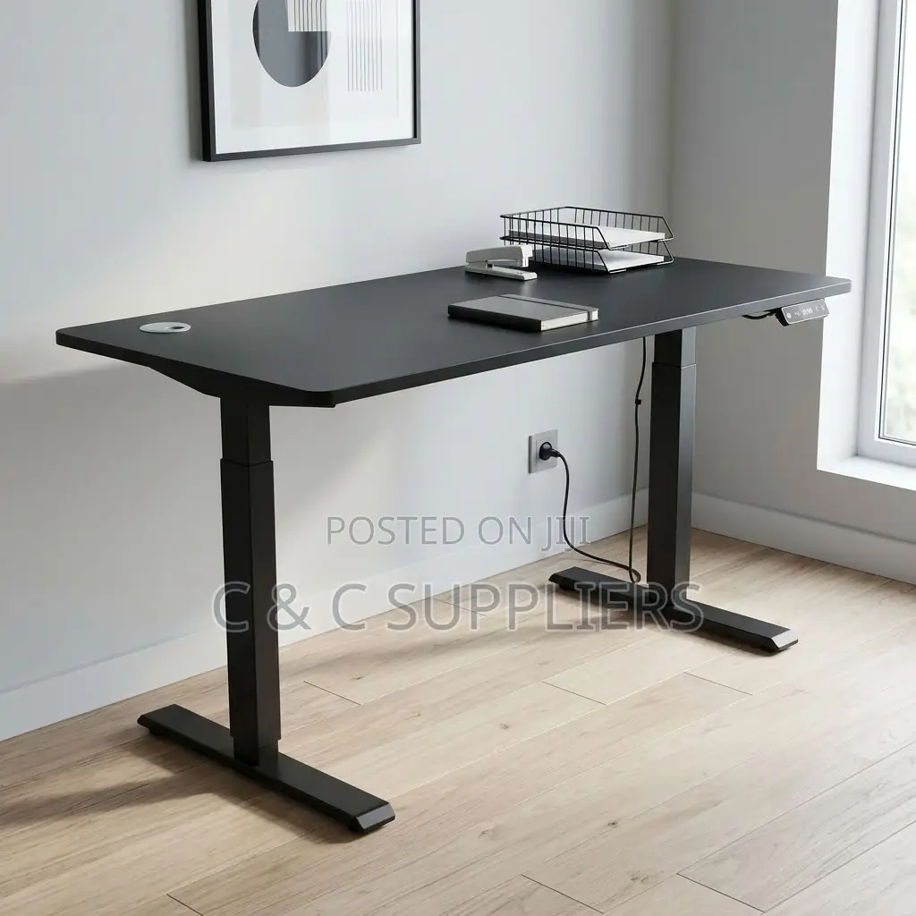 Black Adjustable Sit Stand Smart Desk-120cm