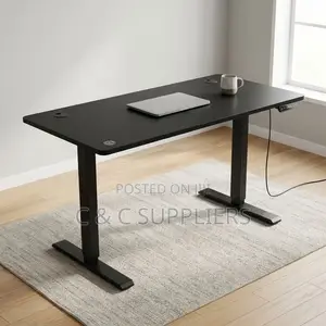 Black Adjustable Sit Stand Smart Desk-120cm