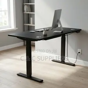 Black Adjustable Sit Stand Smart Desk-120cm