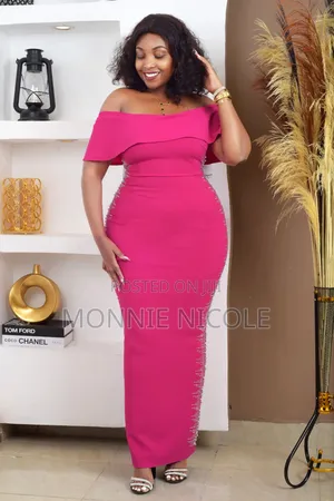 Stylish Hot Pink Dinner Dress/Graduation Pink Dress