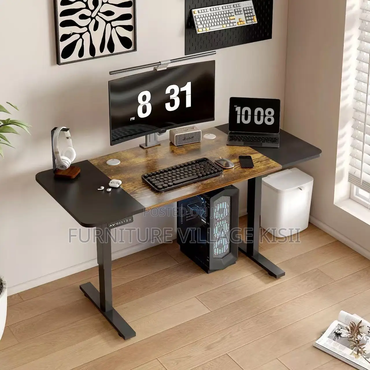 1.2m Black Electric Adjustable Table