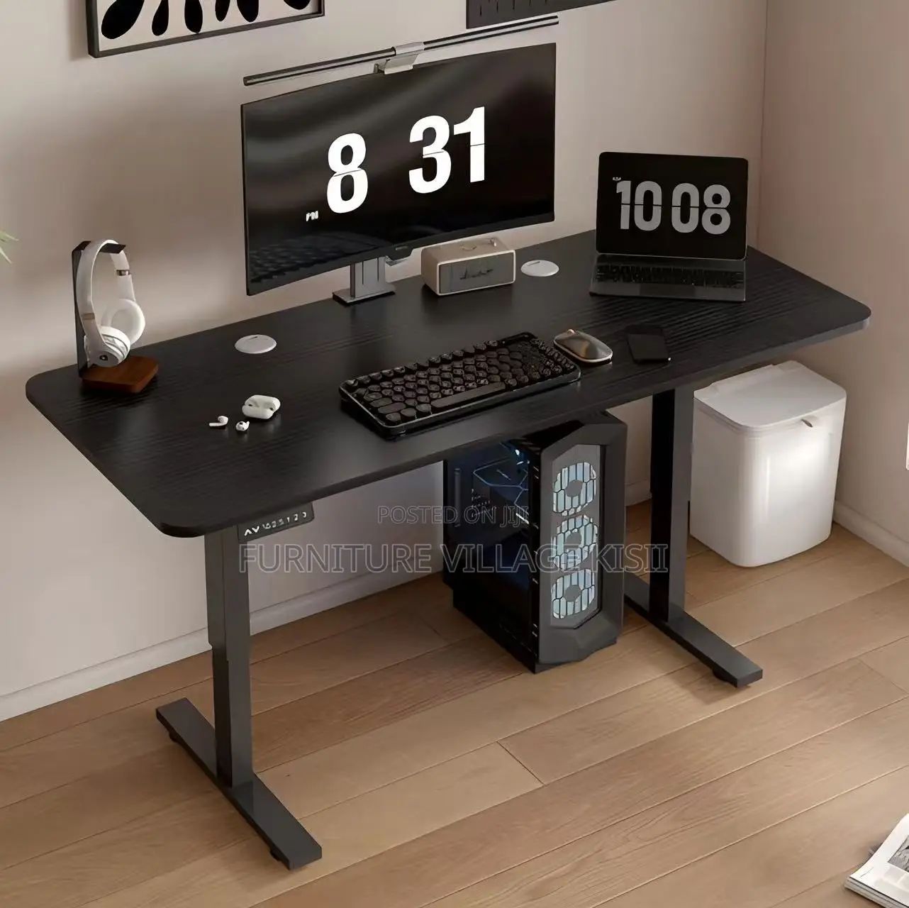 1.2m Black Electric Adjustable Table
