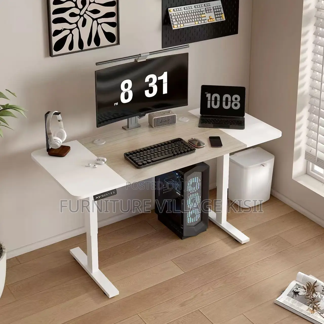 1.2m Black Electric Adjustable Table
