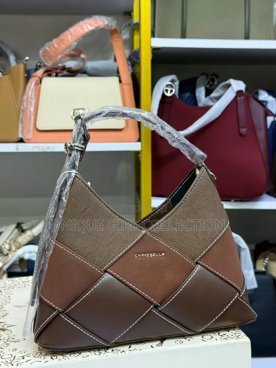 Chrisbella Patchwork Woven Hobo Bag – Trendy Multi-Texture Style