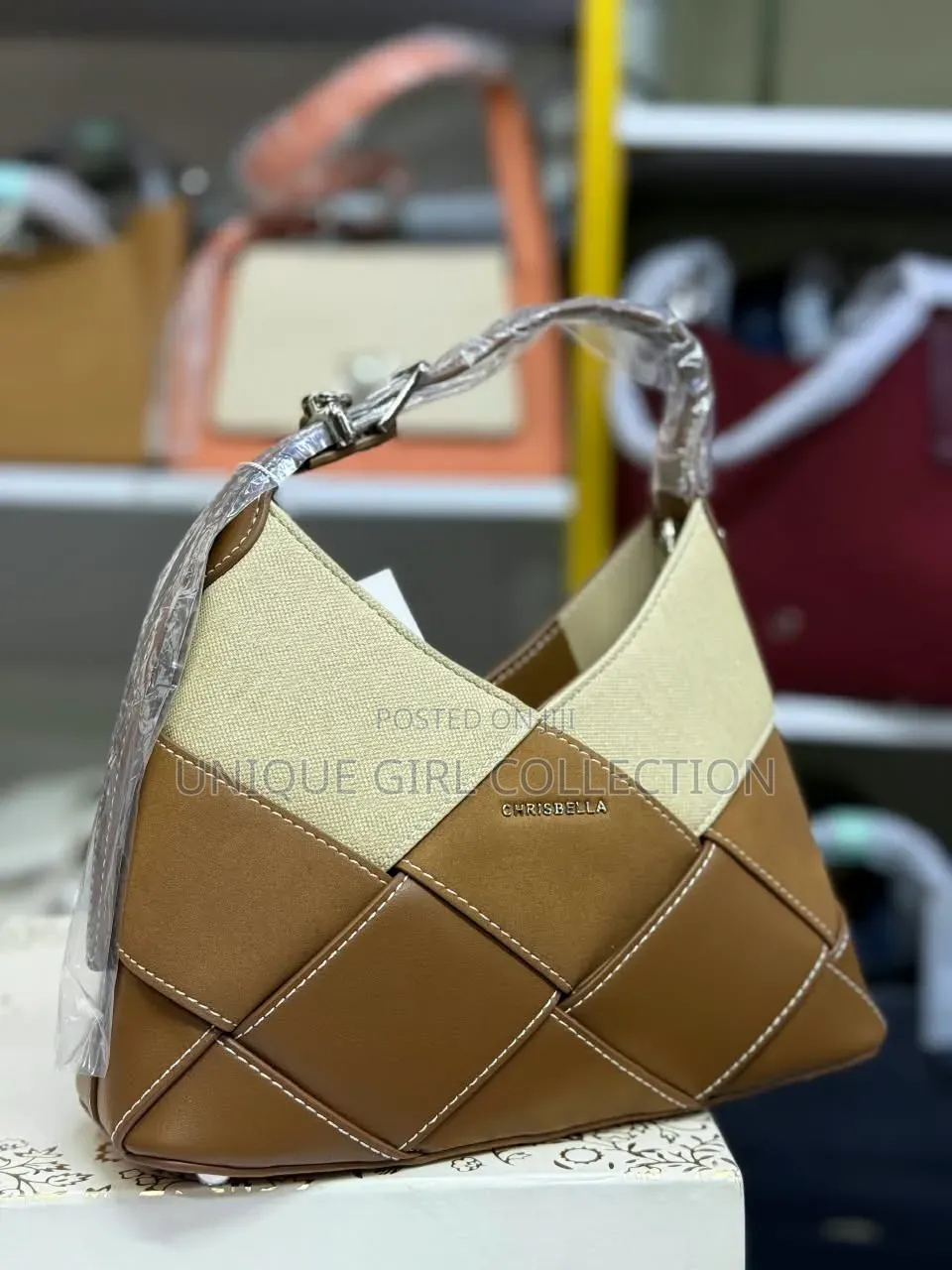 Chrisbella Patchwork Woven Hobo Bag – Trendy Multi-Texture Style