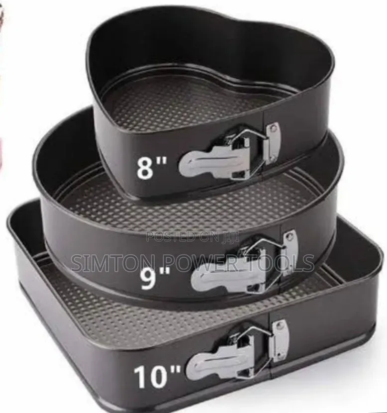 3-Piece Non-Stick Mixed Shape Springform Cake Pan Set,