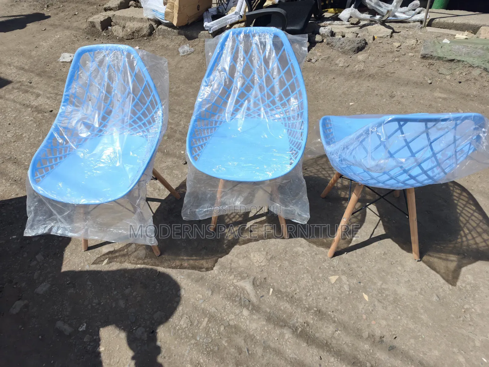 Blue Plastic Dining Chairs