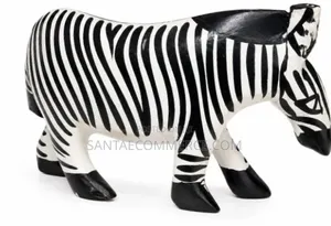 Elegant Hand-Carved Wooden Zebra Sculpture Statue Figurine