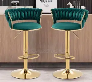 Velvet Upholstered Modern Counter Stool