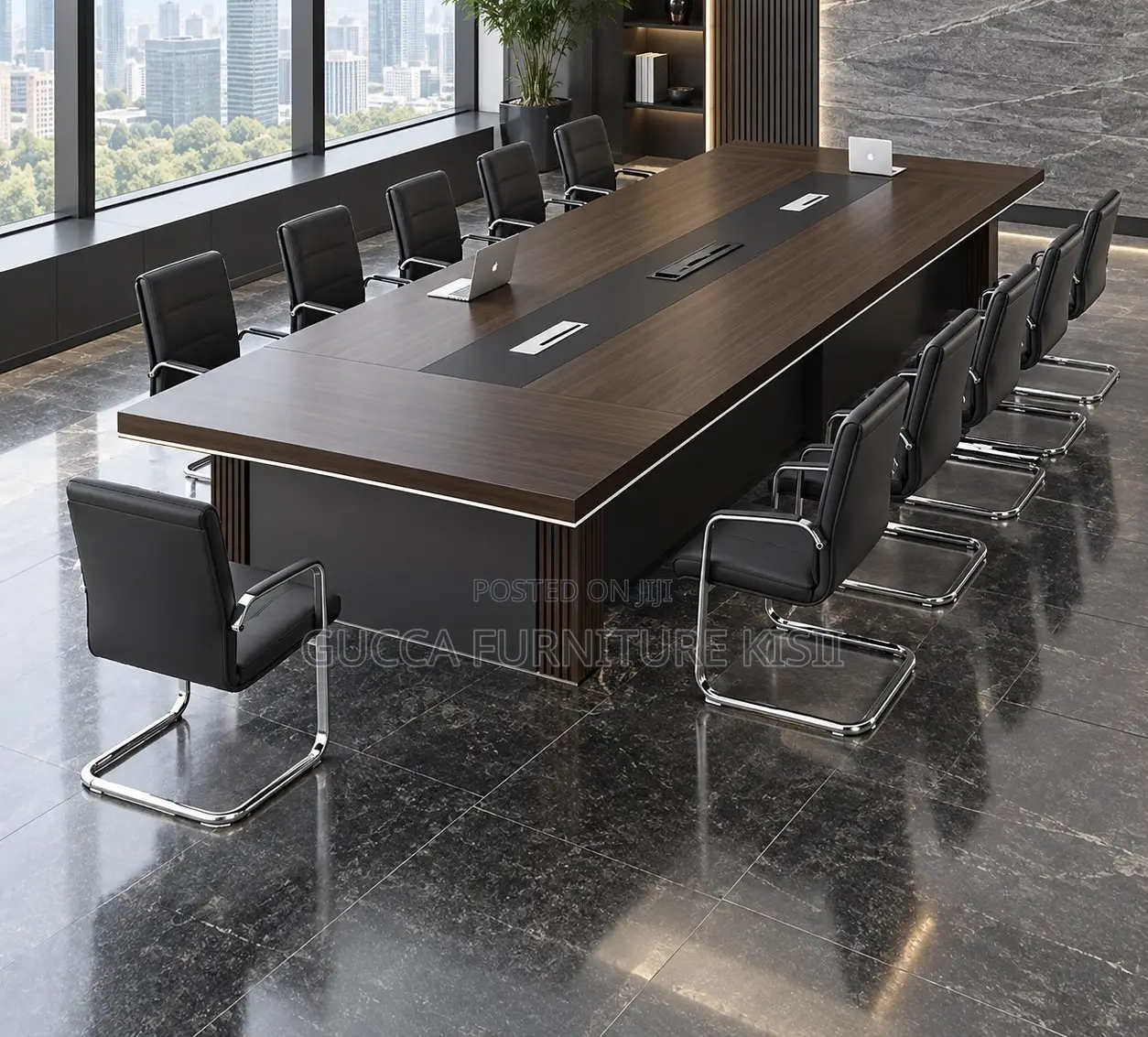 Executive Solid Wood 12 Seater Boardroom Table