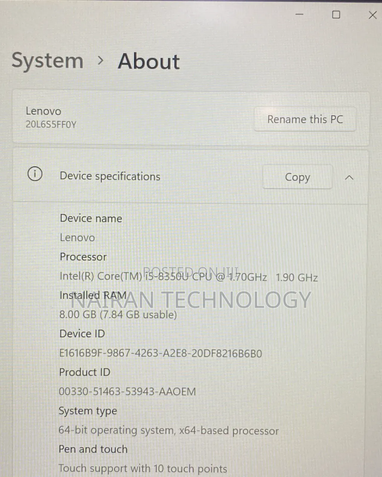 Laptop Lenovo ThinkPad T480s 8GB Intel Core i5 SSD 256GB