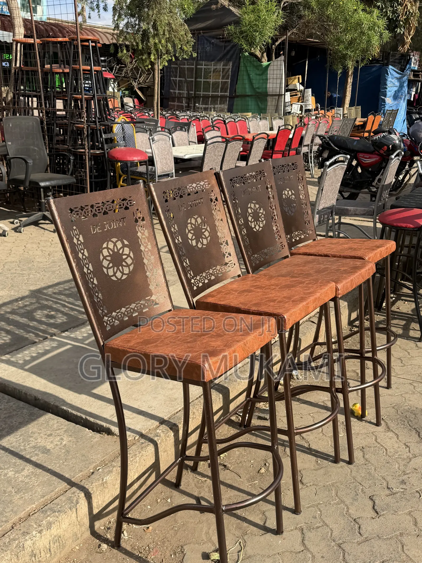 Brown Coated Restaurant and Bar High Chairs