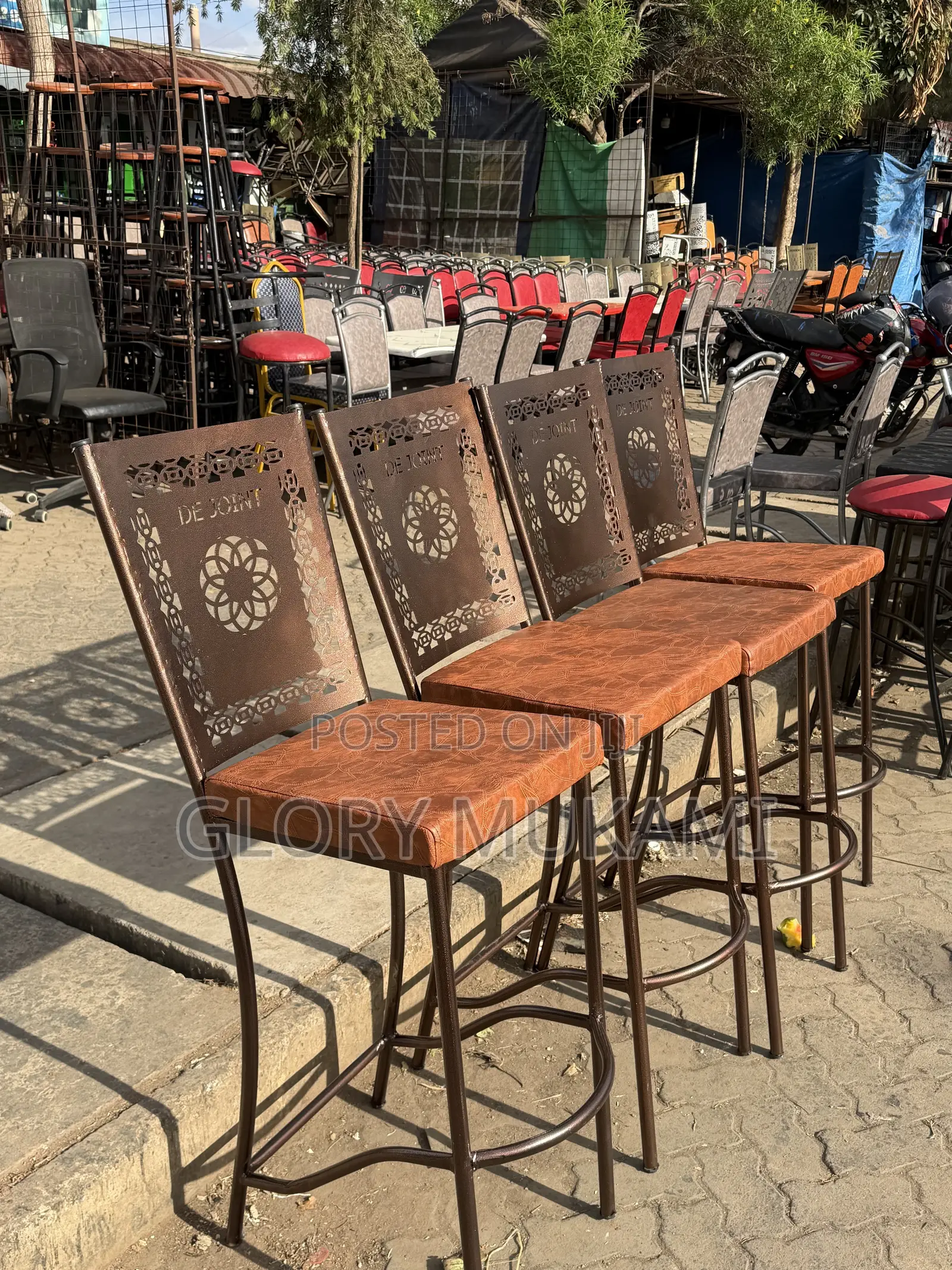 Brown Coated Restaurant and Bar High Chairs