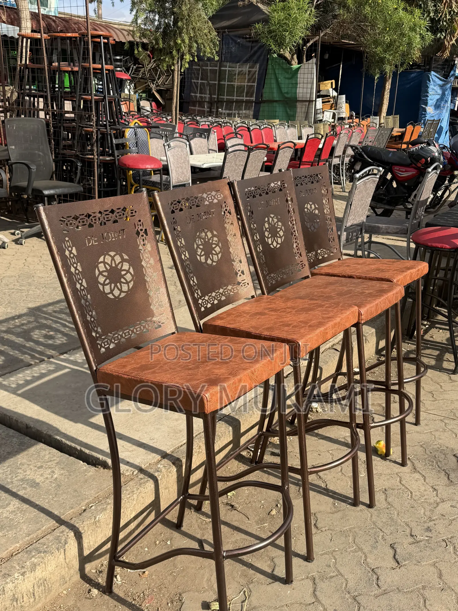 Brown Coated Restaurant and Bar High Chairs