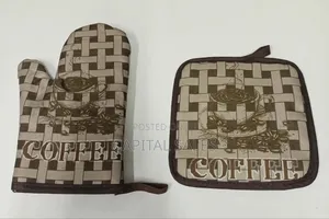 Oven Gloves - Brown Coffee Check
