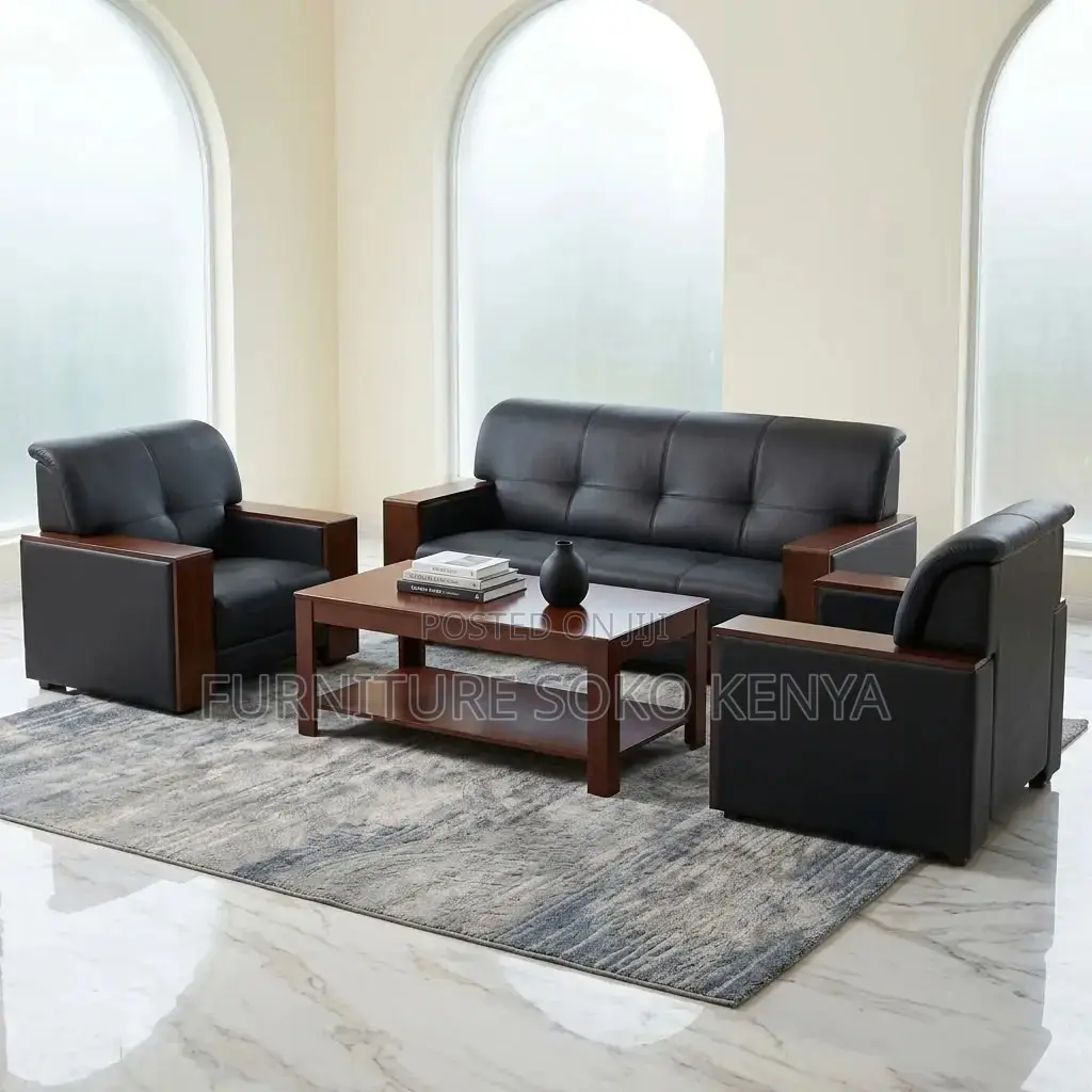 Executive Leather Lounge Sofa Set | Five Seaters Modern Sofa