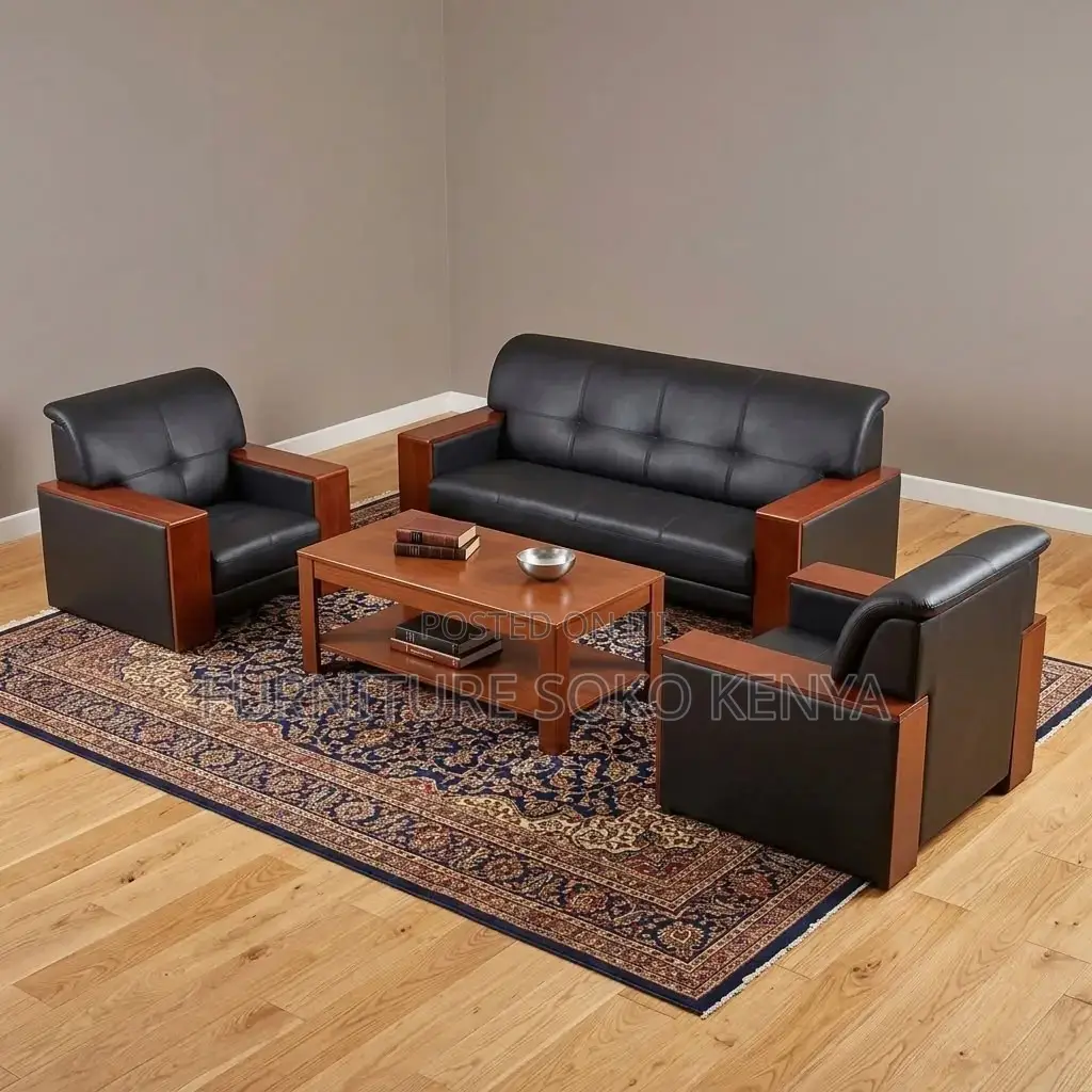 Executive Leather Lounge Sofa Set | Five Seaters Modern Sofa