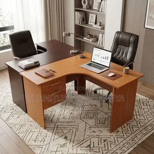 Curved 1200mm Brown Desk | Home Office Computer Working Desk