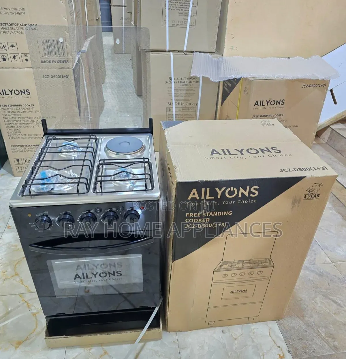 60*60cm 3g+1e Ailyons With Electric Oven