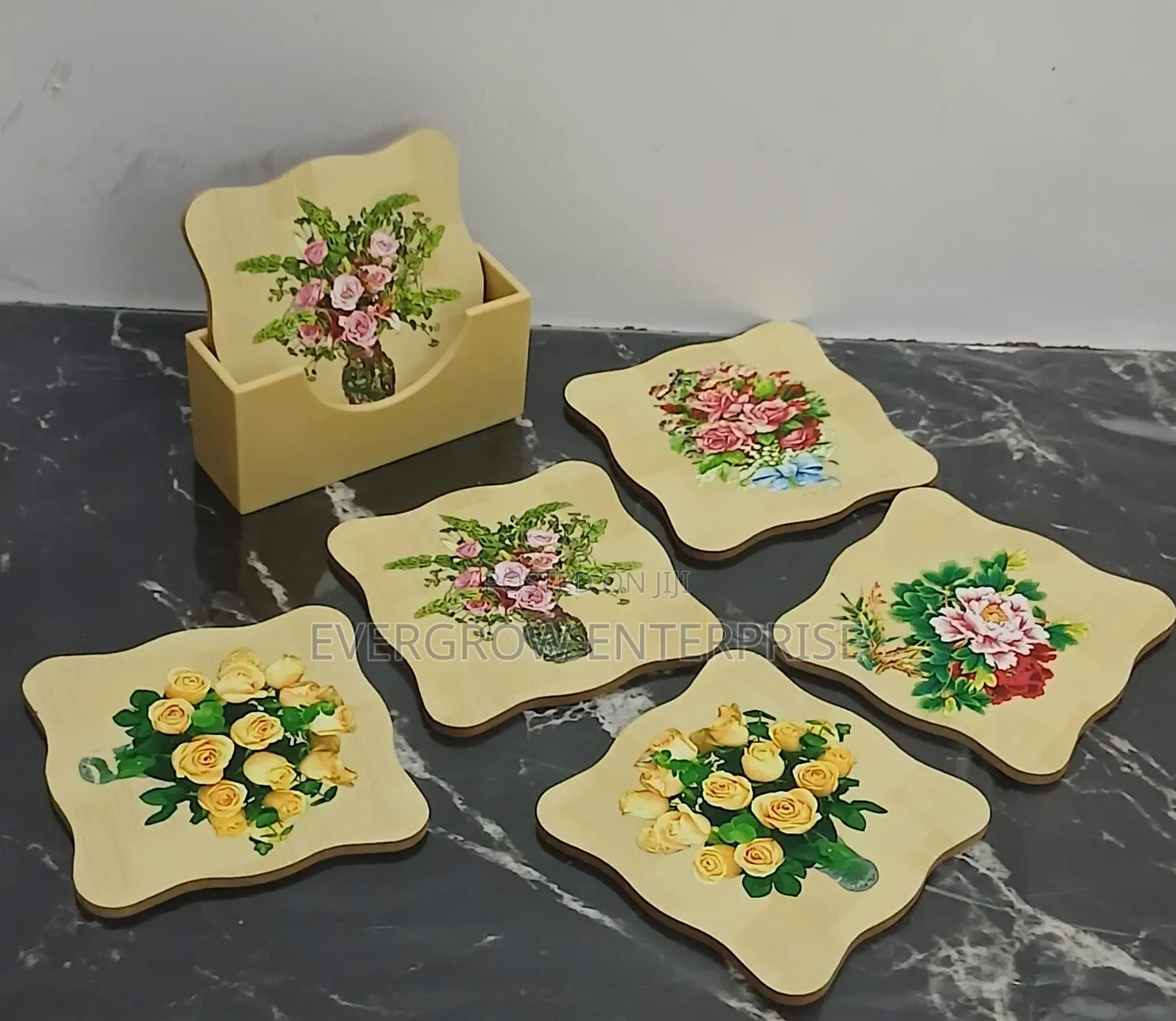 *6 PCS Coasters With Stand