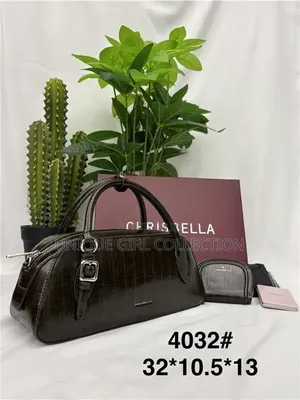 Luxury CHRISBELLA Croc-Textured Boston Handbag Set