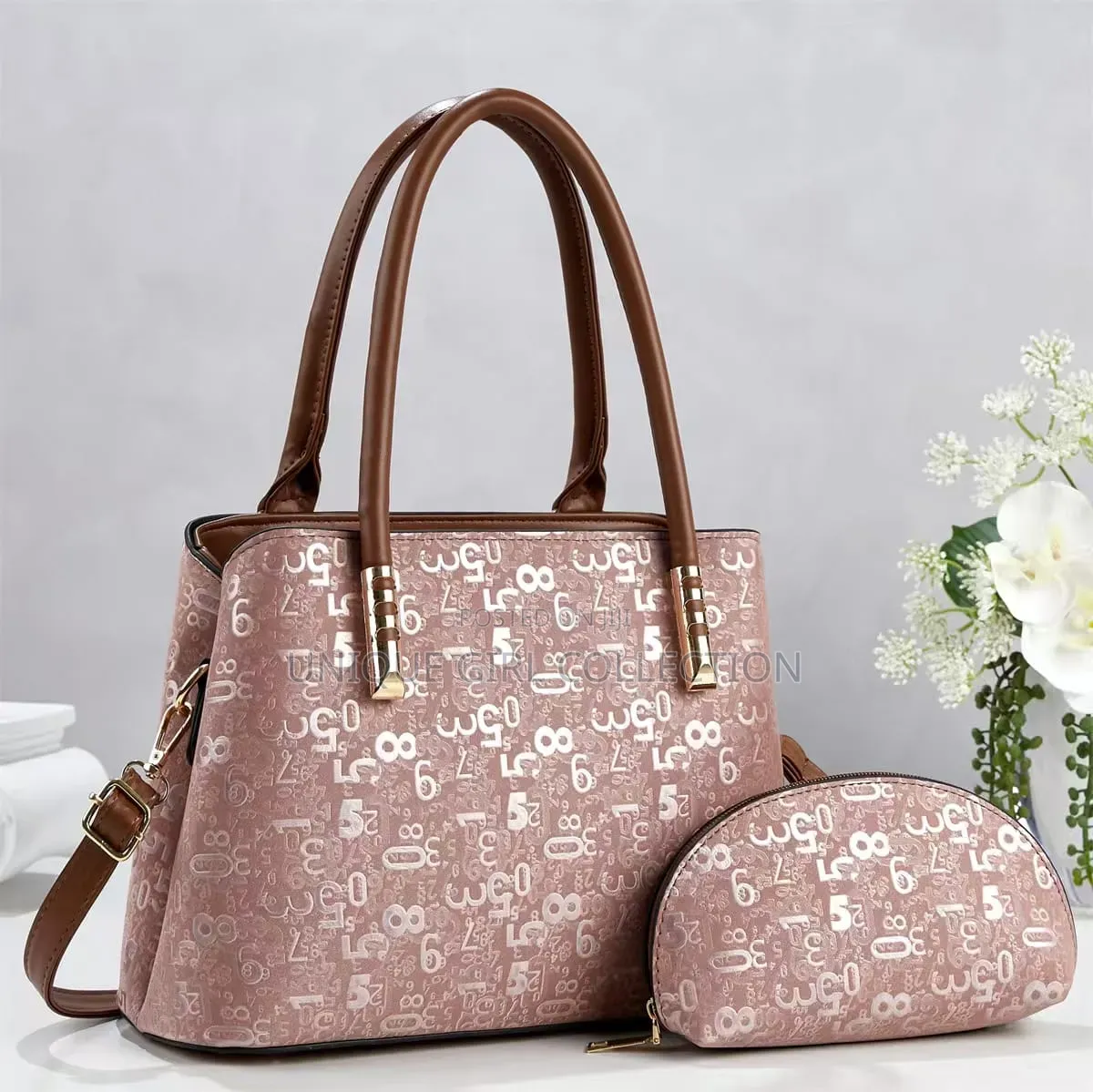 Chic Danbaoly Luxury 2-in-1 Monogram Handbag Set