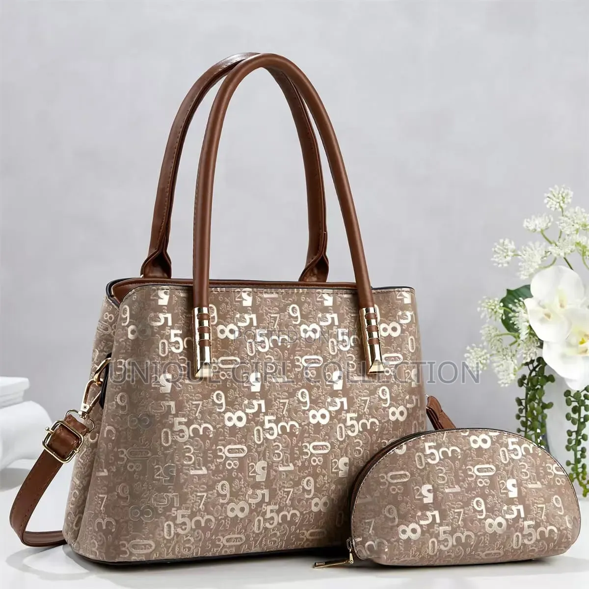 Chic Danbaoly Luxury 2-in-1 Monogram Handbag Set