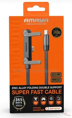 AMAYA Folding Double Fast Cable Type-C to Type-C 240W 1.5M 480Mbps