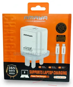 AMAYA 45W GaN Fast Charger Laptop Charging Type-C to Type-C Cable