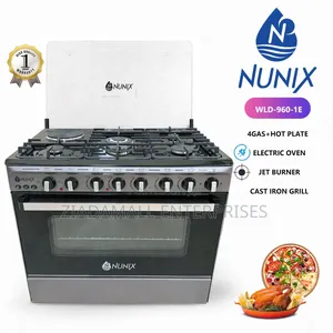 Nunix Cooker 60x90 WLD-960-1E - 4 Gas + Hot Plate - New