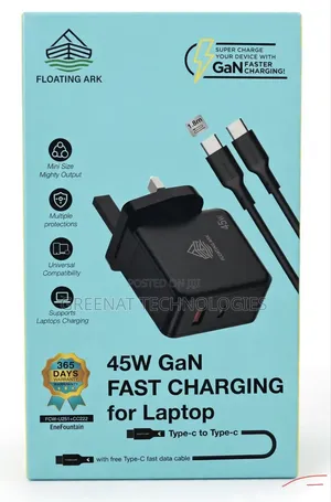 FLOATING ARK 45W GaN Fast Charger for Laptop USB-A + USB-C 1.8M Type C