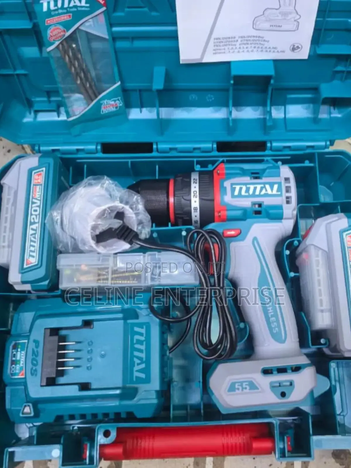 TOTAL 20V Cordless Drill With High Torque Performance