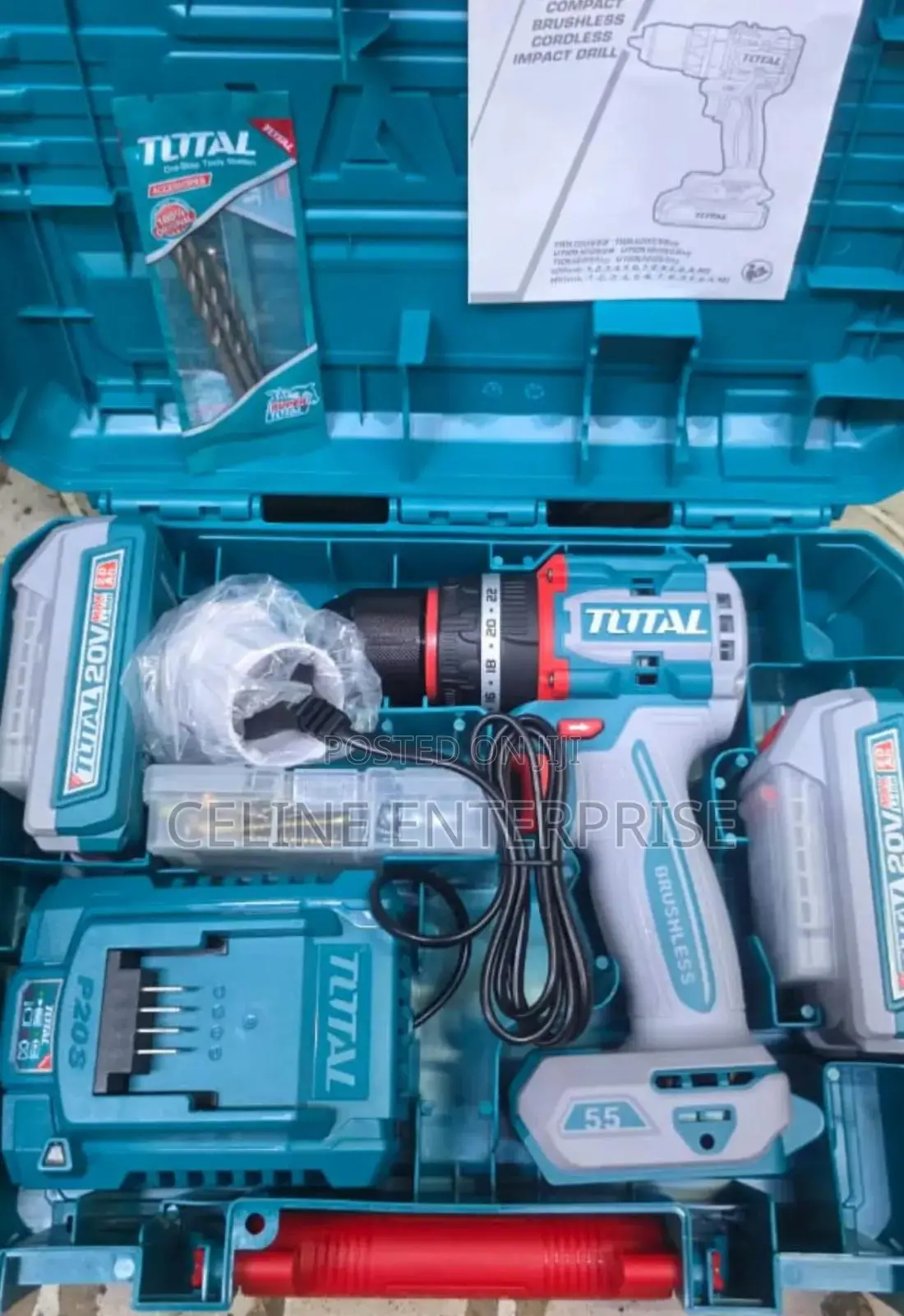 TOTAL 55Nm Heavy-Duty Cordless Drill for Home and Professional U