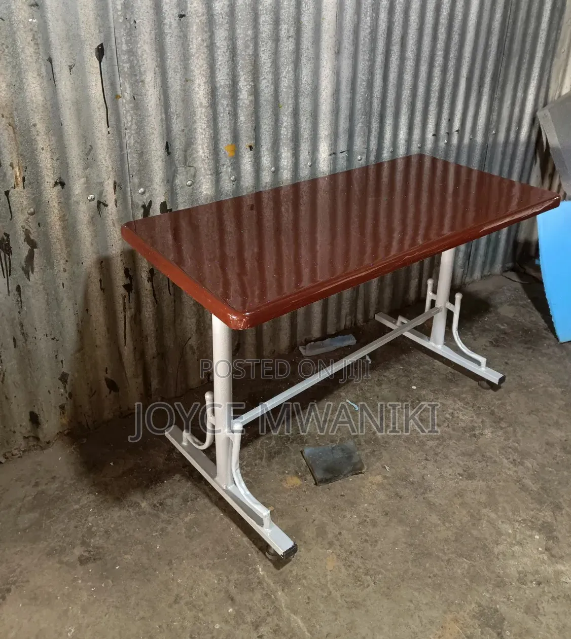 Restaurant Marble Table Chocolate Colour and White Frame.