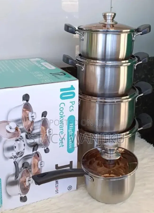 JP 10 PC Cookware/ James Pots Stainless Sufuria