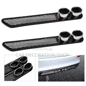 Rear Bumper Upgrade Fake Exhaust Tip With Textured Mesh Grid Pattern