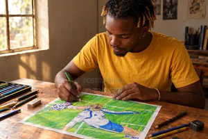 Hand Drawn Pencil Portraits and Wall Decor