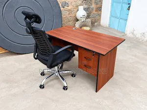1.2M Office Desk and Chair Combo -Headrest Mesh Chair