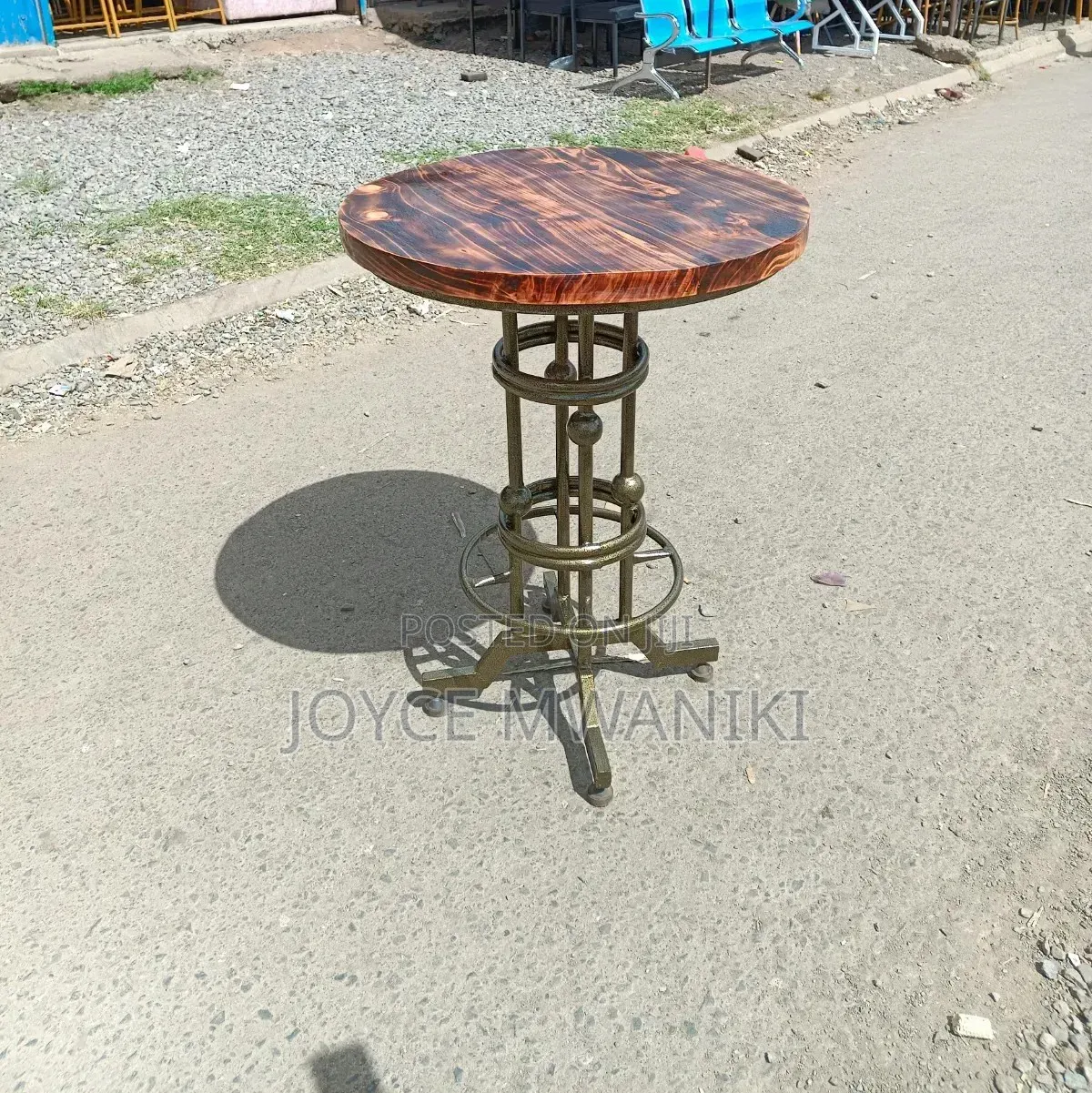 High Bar Wooden Table With Rustic Finish 
