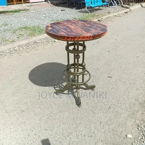 High Bar Wooden Table With Rustic Finish 