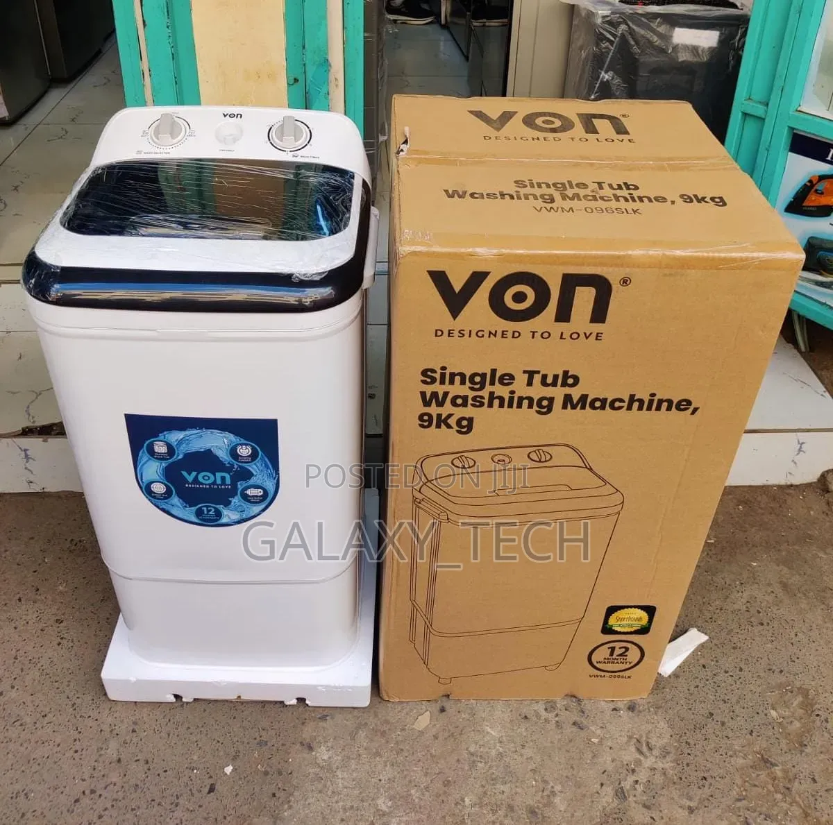Von Single Tub Washing Machine, 9Kg