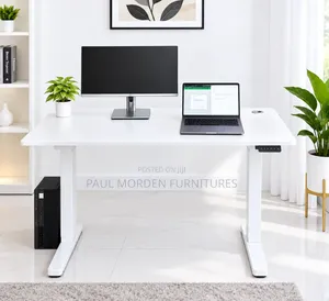 1.2m Elevate Electric White & Black Adjustable Table