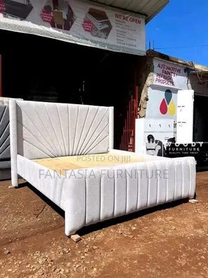 5 by 6 Cream Bed + Free Delivery and Payment on Delivery