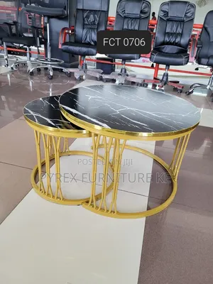 Modern Nesting Center Table Combo - Black Faux