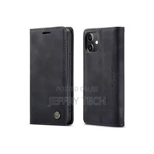 Caseme Black Soft Leather Wallet Flip Cover Case for iPhone 12