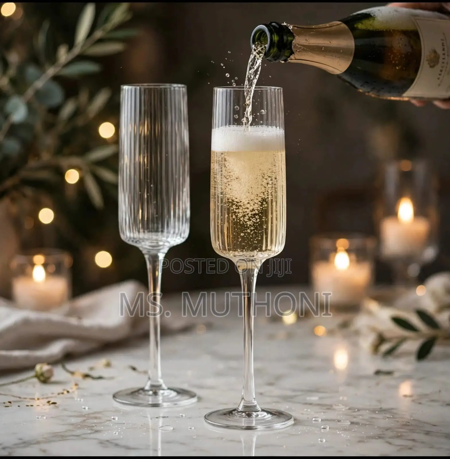 6 PCs ELEGANT CHAMPAGNE GLASSES 